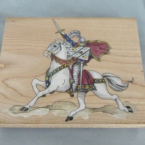 Stamps Happen Knight on Horseback Wood Mounted Rubber Stamp 80086 NEW